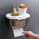 thumbnail image 2 of Caja de soporte de papel higiénico sin perforaciones, almacenamiento impermeable, estante de almacenamiento de papel higiénico, toalla de papel, caja de almacenamiento de baño de cocina, 2 of 4