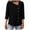 Black, variant on idosla Womens Cotton Linen Shirts Summer Trendy Shirts 3/4 Sleeve Square Neck Blouses Button Down Gauze Tees Casual Tops (Grey, XXL)