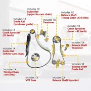 Engine Rebuild Overhaul Timing Gasket seals Pistons Kit For Chevy Buick GMC 2.4L 2006-2017