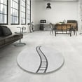 thumbnail image 4 of Ahgly Company Machine Washable Indoor Round Transitional Platinum Gray Area Rugs, 8' Round, 4 of 7