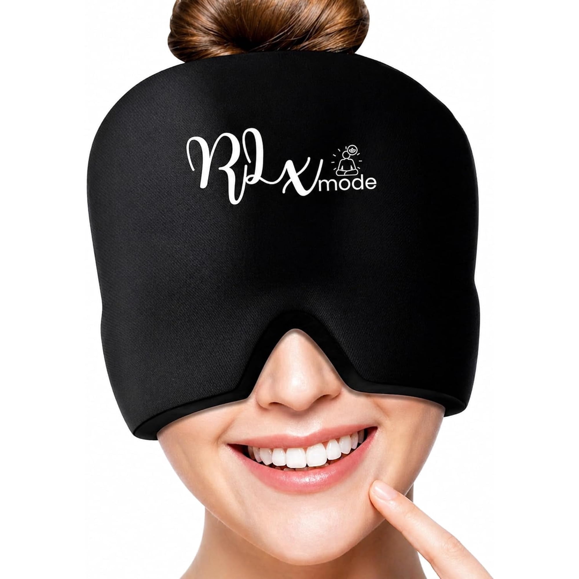 Migraine Relief Cap - 360° Cooling Ice Head Wrap for Headache Relief, Reusable Hot & Cold Gel Ice Cap for Migraines, Tension, Sinus Pressure & Puffy Eyes, Stretch Fit for Women & Men