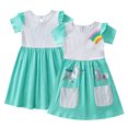 thumbnail image 1 of KYAIGUO Robe à Manches Courtes pour Tout-Petites Filles, Robe d'Été pour Enfants à Manches Courtes en Coton, Robe Décontractée Évasée Tournoyante, Robe Soleil 3-8T, 1 of 9