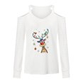 thumbnail image 4 of Camiseta de manga larga con cuello en V para mujer a la moda, blusa holgada con hombros descubiertos y estampado navideño de otoño Fridja  FKASFK3671, 4 of 4