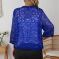 thumbnail image 4 of Arlun Black Lace Cardigans for Women 3/4 Sleeve Knit Open Front Elegant Lightweight Casual Tops Basic Solid Color Thin Breathable Fall Fashion Outwear for Daily Wear Blue M, 4 of 5