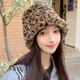 thumbnail image 6 of Promotion Clearance Women Street Style Retro Cow Plush Fisherman Cute Hat Autumn Winter Warm Fashion Wild Basin Bucket Hats, 6 of 6