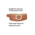 thumbnail image 3 of Cinturón ajustable de piel con hebilla de pasador para mujeres Inspire Chic, con perlas en la cintura, para jeans, vestidos y pantalones de 29.53" a 35.43" color camello, 3 of 4