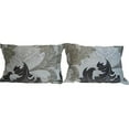 thumbnail image 4 of DaDa Bedding Jacquard Paisley Grey Floral Real Leaves Fitted Sheet & Pillow Cases Set - Full - 3-Pieces, 4 of 5