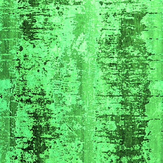 Ahgly Company Indoor Square Oriental Green Industrial Area Rugs, 8' Square