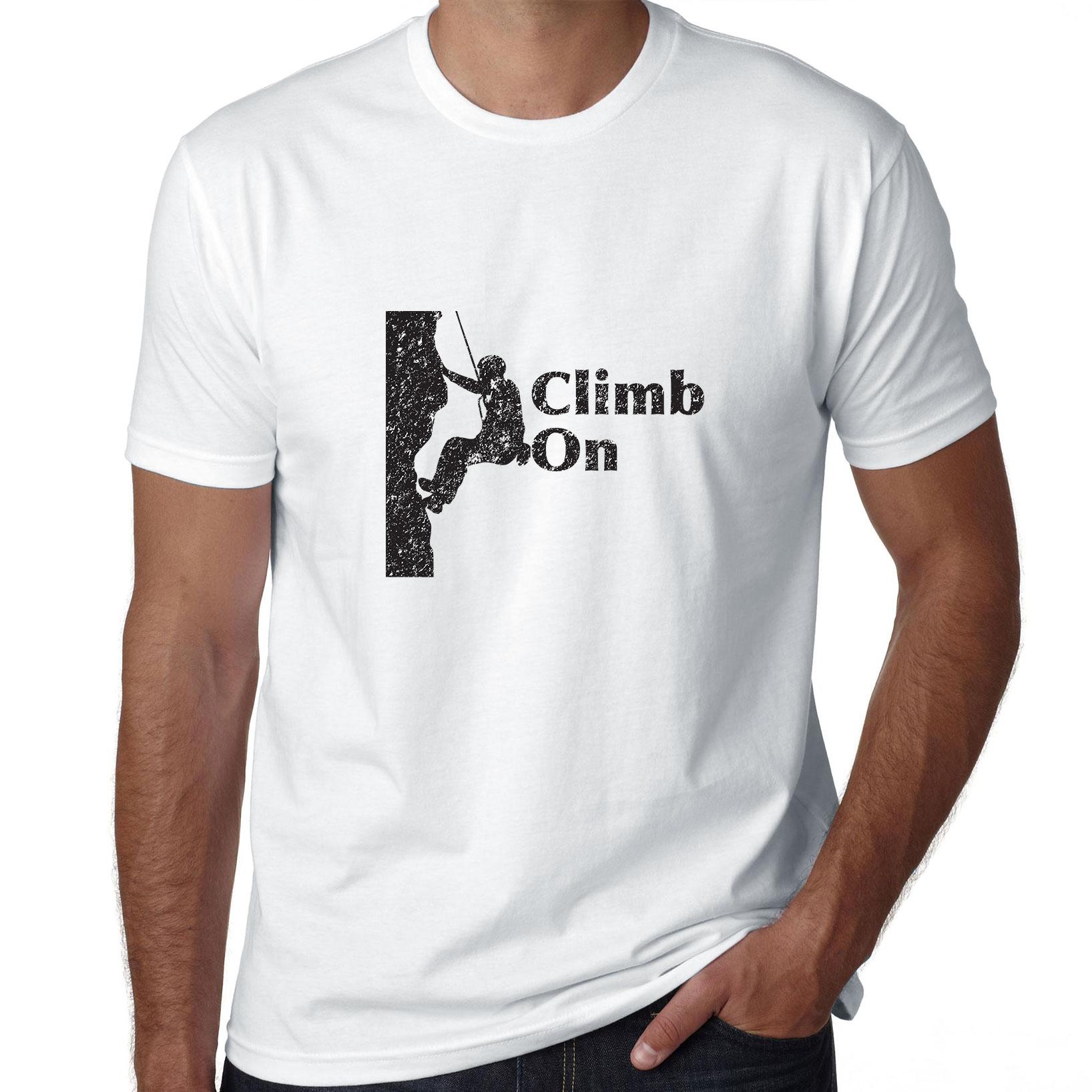 Hollywood Thread Climb On Rock Climbing on Rock Face Graphic Men's T