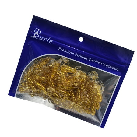 50Pcs Soft Colorful 4cm Eye Long Long Tail Swimbaits Soft Artificial Lures for Fishing Trout Redfishes Fishing Lures