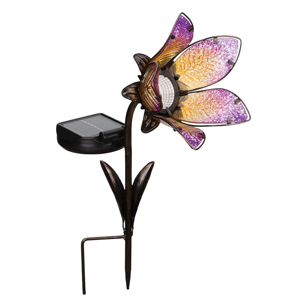 Regal Art and Gift 11601 17.5" Solar Garden Stake Pink Flower LED