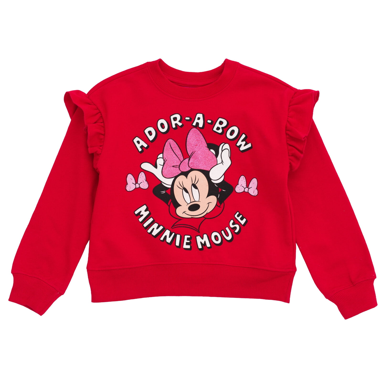 Disney Minnie Mouse Fleece Pullover Sweatshirt and Pants Outfit Set Logo Toddler to Big Kid
