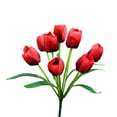 thumbnail image 2 of 1 Pc 9 Heads Tulips Artificial Flowers, 15.8 Inch Real Touch PU Faux Flowers, Fake Tulips Stems for Spring Summer Bouquet Floral Room Table Party Wedding Easter Valentines Day Decorations Red, 2 of 5