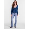 thumbnail image 2 of No Boundaries Babydoll Top with Long Sleeves, Women’s XXS-XXL, 2 of 5