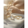 thumbnail image 6 of vylahjewellery Classic Marquise Cut Diamond Engagement Ring Set 10K Vermeil Yellow Gold V Shaped Wedding Bridal Band Vintage Moissanite Birthday Day Gift Ring, 6 of 8