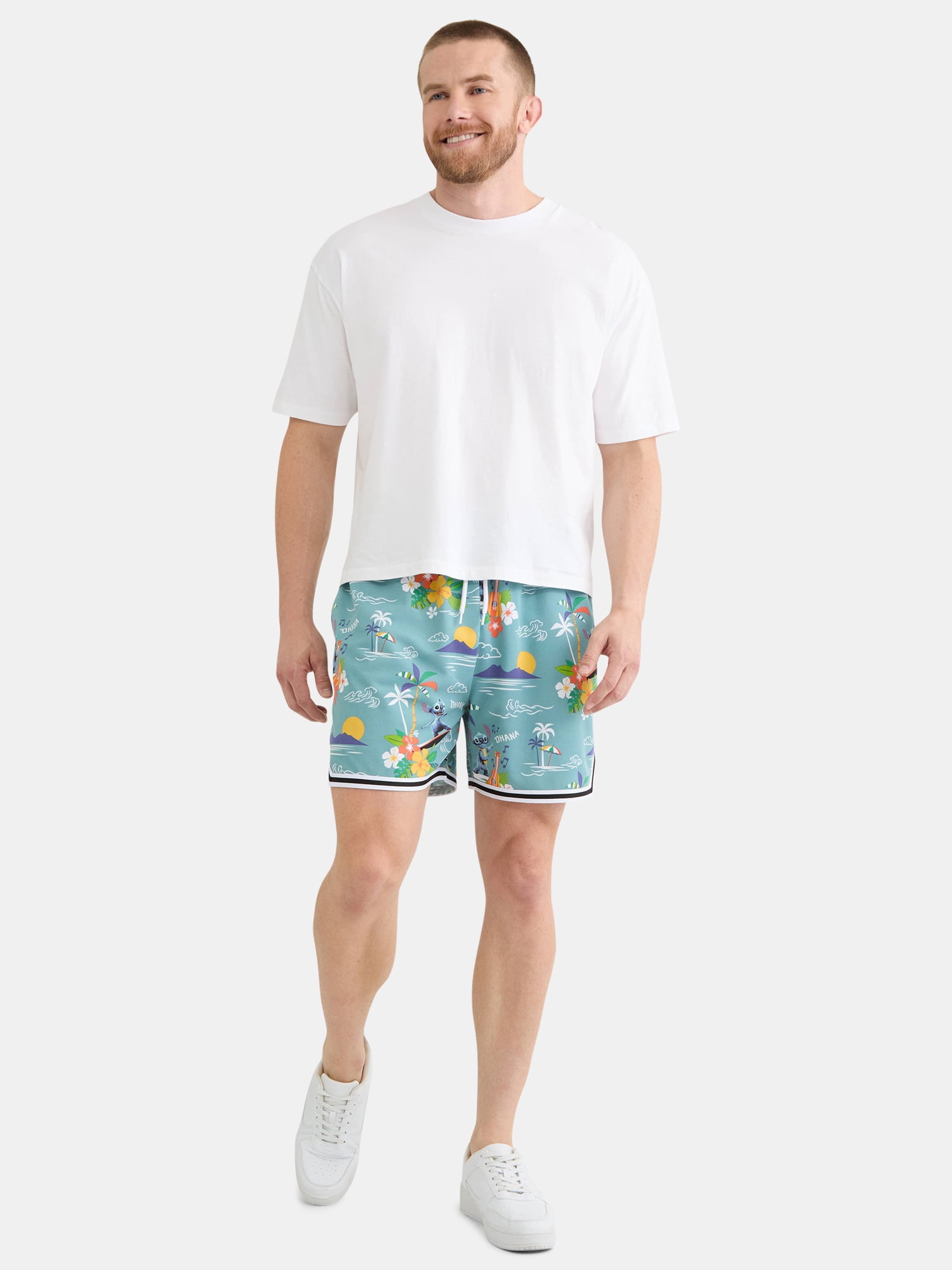 Disney Lilo & Stitch Men's & Big Men's Live Action Movie Graphic Mesh Shorts, Size XS-3XL