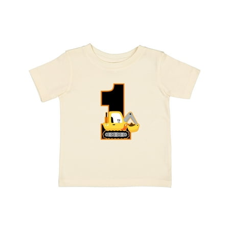 

Inktastic First Birthday Construction Truck 1 Year Old Gift Baby Boy T-Shirt