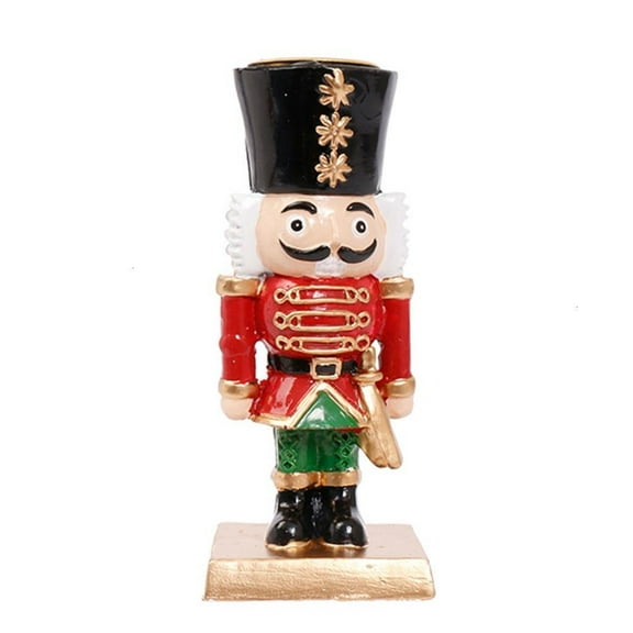 Christmas Decoration Nutcrackers Ornament,Wood Nutcrackers Figures Candle Holders