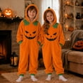 thumbnail image 2 of MEZZALL Kids Pumpkin Theme Onesie For Halloween Day With Festive Pumpkin Cute Cartoon Long Sleeve Jumpsuit For Children Pajamas Loungewear, 2 of 6