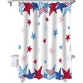 thumbnail image 5 of Independence Day Shower Curtain, Blue Red Shower Curtain Set with Hooks, Spring Summer Waterproof Fabric Shower Curtains for Bathroom Decor, 36x72 Inch Bath Curtain, 5 of 6