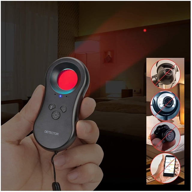 Detectores de cámaras ocultas, detector de dispositivos ocultos LED con visores infrarrojos: el buscador de cámaras antiespía de bolsillo localiza cámaras ocultas, alarma antirrobo recargable en