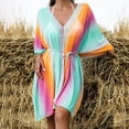 thumbnail image 6 of Women Beach Cover Up Gradient Swimsuit Beach Dress with Belt ummer Cover-Ups Bathing Suit for Holiday, 6 of 8