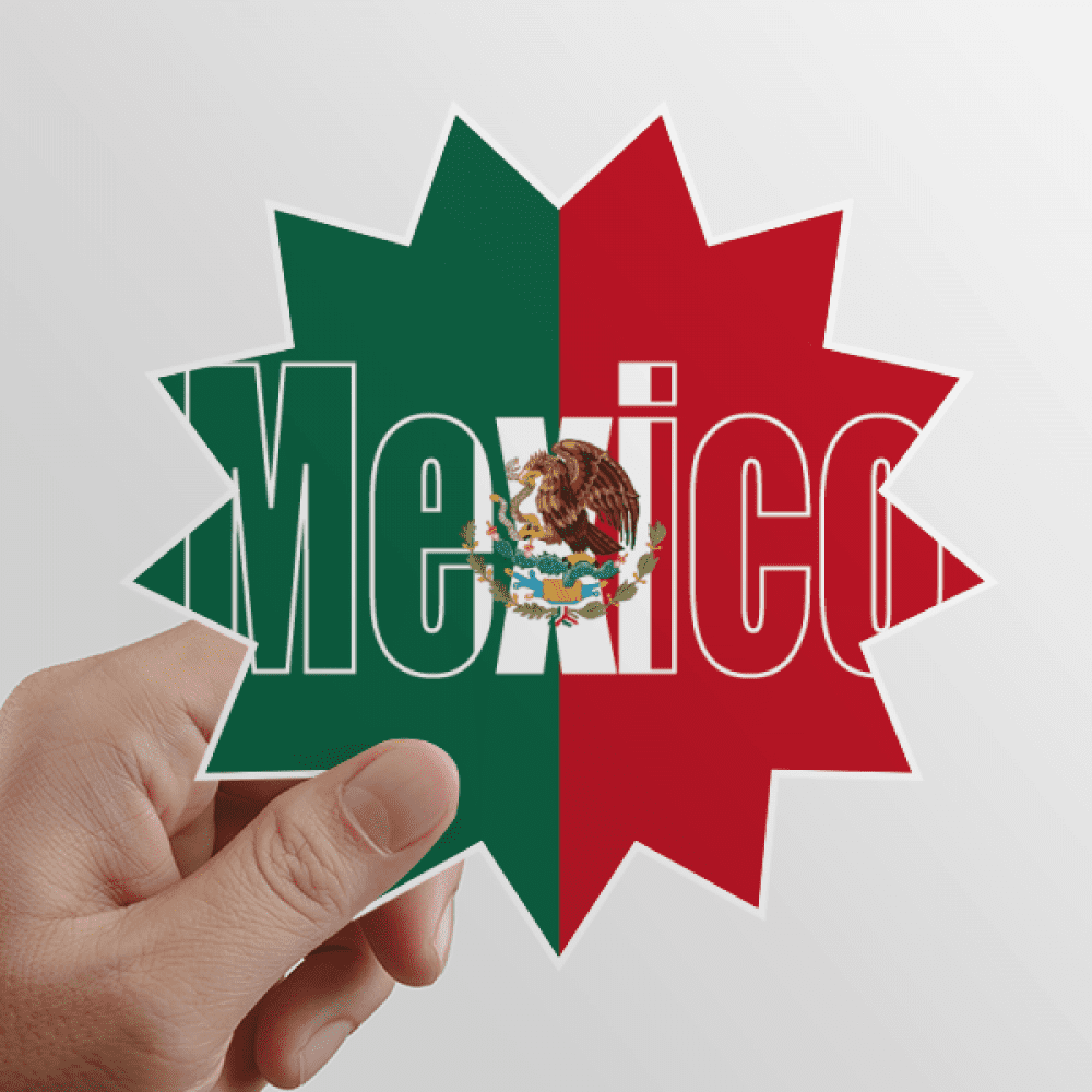 Mexico Country Flag Name Sun Vinyl Sticker Luggage Graffiti Flower Decal