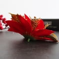 thumbnail image 3 of CHAO (Oro rojo) 10 clips para marco de flores de árbol de Navidad, flores artificiales de Navidad con purpurina, guirnalda de flores de árbol de Navidad con purpurina, guirnalda, decoración de árbol d, 3 of 5