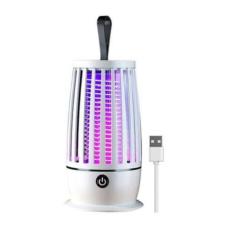 Mosquito Killer USB Hanging Bug Zapper Trap Lamp With Warm White Night Electric Mosquito Lamp Mosquito Attracts Fruit Flies for Home Bedroom Outdoor Camping