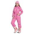 thumbnail image 4 of Mercatoo Hooded Ski Jumpsuit for Girls Boys Full Zip One Piece Quilted Snowsuit Teens Kids Elastic Cuffs Winter Warm Onesi𝗲 Outerwear, 4 of 9