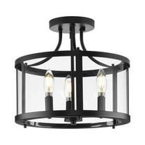 Open Box Gilliam Collection 13 in. Three-Light Matte Black New Traditional Semi-Flush Mount