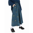 thumbnail image 2 of Women'S A-Line Fairy Patterned Elastic Waist Ruffle Layered Midi Skirt Cyan XL, 2 of 9