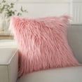 thumbnail image 2 of Phantoscope 18" x 18" Faux Fur Decorative Throw Pillow, Plush Cushion with Insert for Couch, Bed, Chair, Light Pink, 1 Pack, 2 of 7