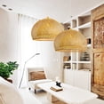 thumbnail image 2 of Arturesthome Bamboo Pendant Light for Kitchen Island Wicker Chandelier Lighting Handmade Woven Hanging Ceiling Light Lampshade for Living Room Bedroom, 2 of 14