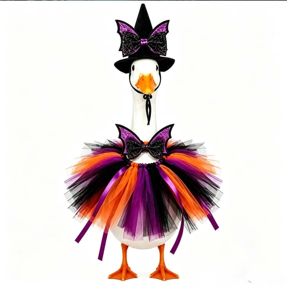 Hometravel Halloween Goose Outfit, Seasonal Costume for 17/23 Inch Porch Models, Decorative Clothing for Yard, Patio, Front Door Holiday Display