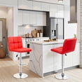 thumbnail image 2 of BestOffice Lot de 2 Tabourets de Bar Pivotants en Cuir Rouge, pour Salle à Manger d'Extérieur,, 2 of 8