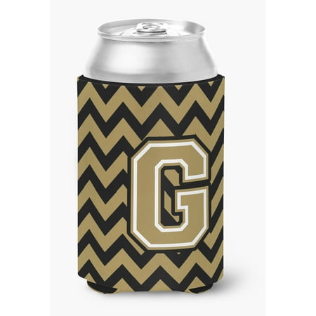 

Letter G Chevron Black and Gold Can or Bottle Hugger