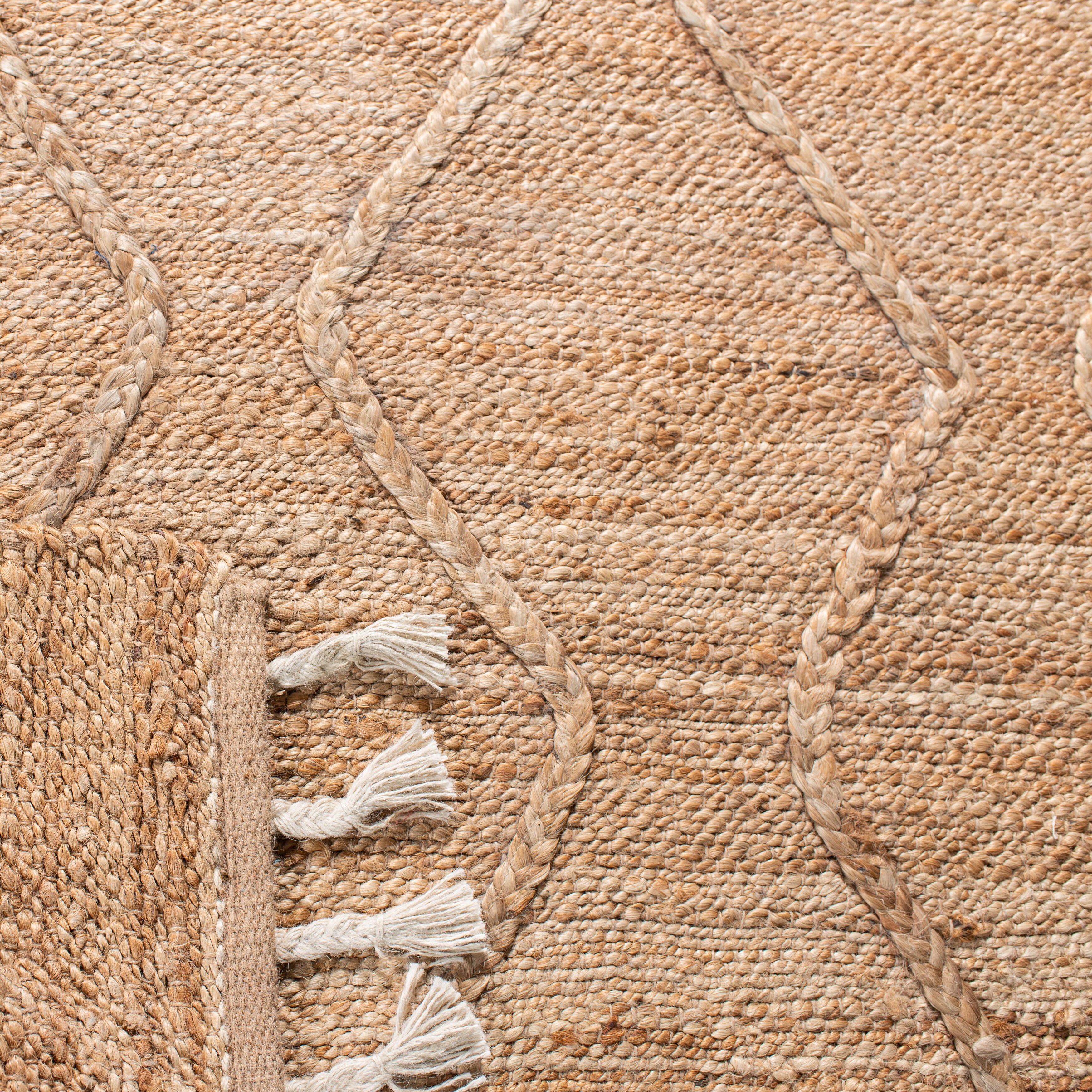 SAFAVIEH Natural Fiber Ilija Geometric Jute Runner Rug, Natural, 2'6" x 8'