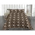 thumbnail image 2 of Ambesonne Nature Quilted Coverlet 2 Pcs, Monochrome Bird Sketch Art, Twin Size, Brown Sepia White, 2 of 4