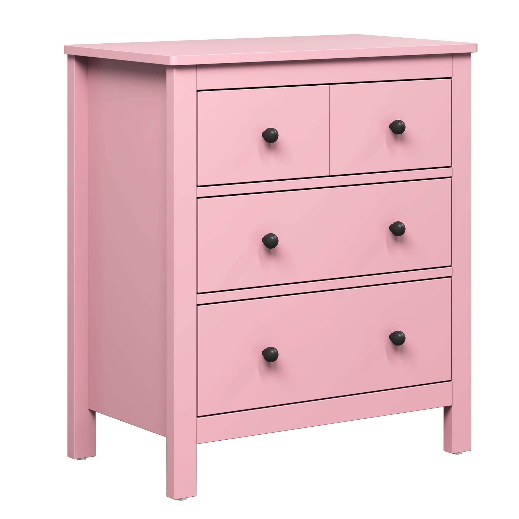Heynemo 27" Wood Chest of Drawers with Storage Drawers for Living Room, Bedroom, Entryway, Pink