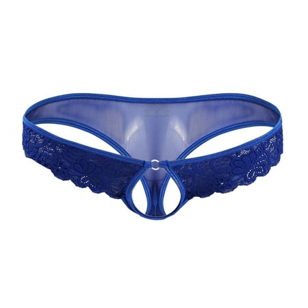 Midwennn Mens Personality Fashion Casual Sexy Mini Thong Underwear T Pants Transparent Lace Super Car Lover