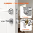 thumbnail image 4 of VEVOR Entry Door Locksets with Deadbolt, 5 Pack Satin Nickel Entry Lever and Single Cylinder Deadbolt, Keyed Alike Combo Pack, Fit for 1-3/8" to 1-3/4" Door Thickness, for Entrance and Front Door, 4 of 9