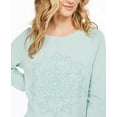 thumbnail image 3 of Style & Co Women's Embroidered Cotton Sweatshirt Pastel Green Size Large, 3 of 3