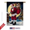 thumbnail image 2 of Breeze Decor 14131 Christmas Moonlit Santa 2-Sided Vertical Impression House Flag - 28 x 40 in., 2 of 4