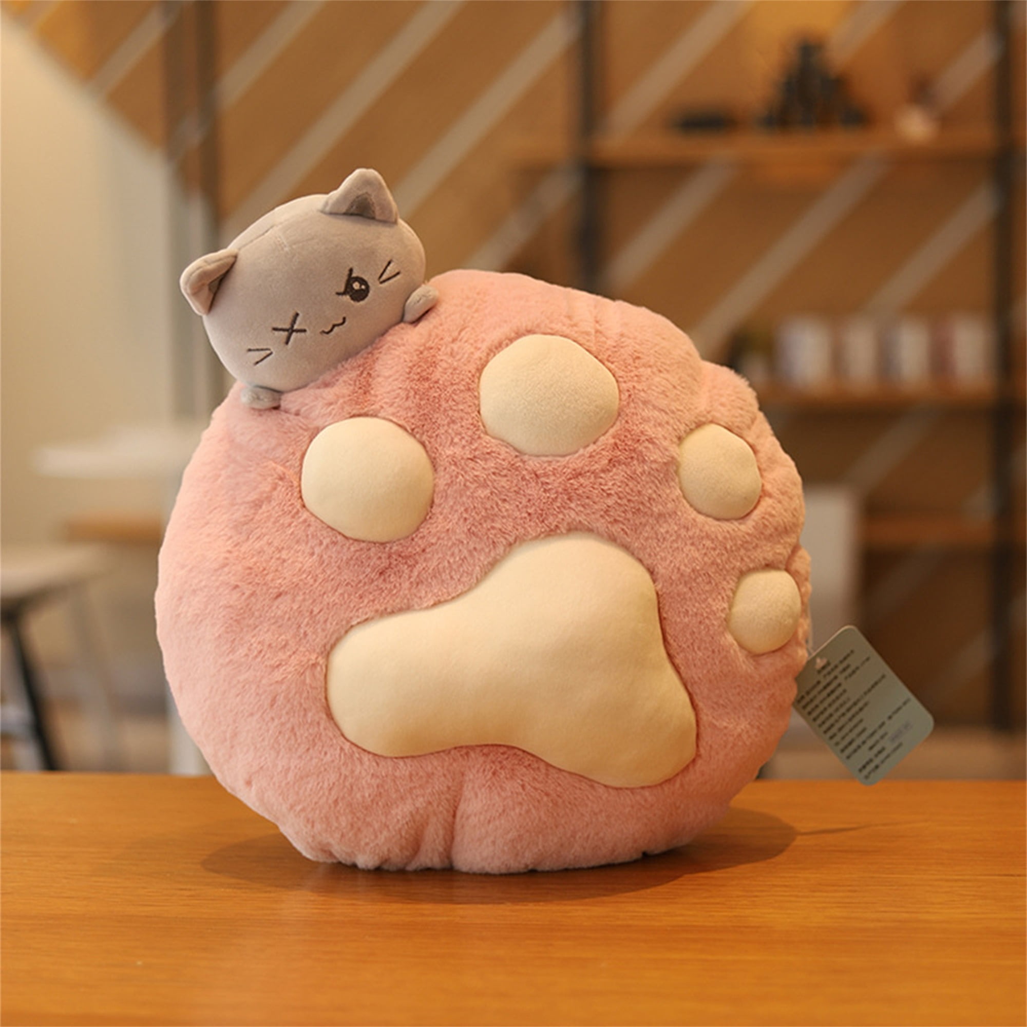 Mewaii 7.5” Mushroom Plush, Cute Black Cat Plush Pillow Soft Plushies  Squishy Pillow, Big Eye Cat Stuffed Animals Kawaii Plush Toys 