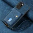 thumbnail image 2 of Nalacover for Samsung Note 20 Ultra, Slim Case Wallet with Credit Card Holder, Back Flip Premium Leather Magnetic Clasp Kickstand Wirst Hand Strap Shockproof Cover for Galaxy Note 20 Ultra, Blue, 2 of 7