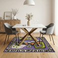thumbnail image 3 of ODIKA 5'x7' Ultra-Soft Area Rug, Purple Green Abstract Geometric Whimsy Design Eclectic Mix of Spirals and Motifs Washable, Bare feet friendly, Silk-Touch for Bedroom Home office, 3 of 7