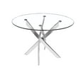 thumbnail image 1 of GLASS STAR TABLE ROUND with tempered glass top and polished stainless steel in chrome, 1 of 5