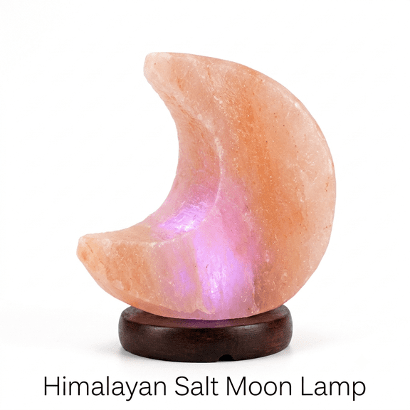 Himalayan Salt Lamp, Color Changing LED Night Light with Wood Base, USB Powered Natural Rock Salt Lamp for Bedroom, Home Decor & Gifts