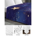 thumbnail image 6 of Starry Sky Star Twim Size Flat Sheet, Wrinkleproof & Fadeproof Cooling Flat Bed Sheet Only, Yellow Purple Stars Breathable Soft Bedding Top Sheets 66 x 96 Inches, 6 of 8